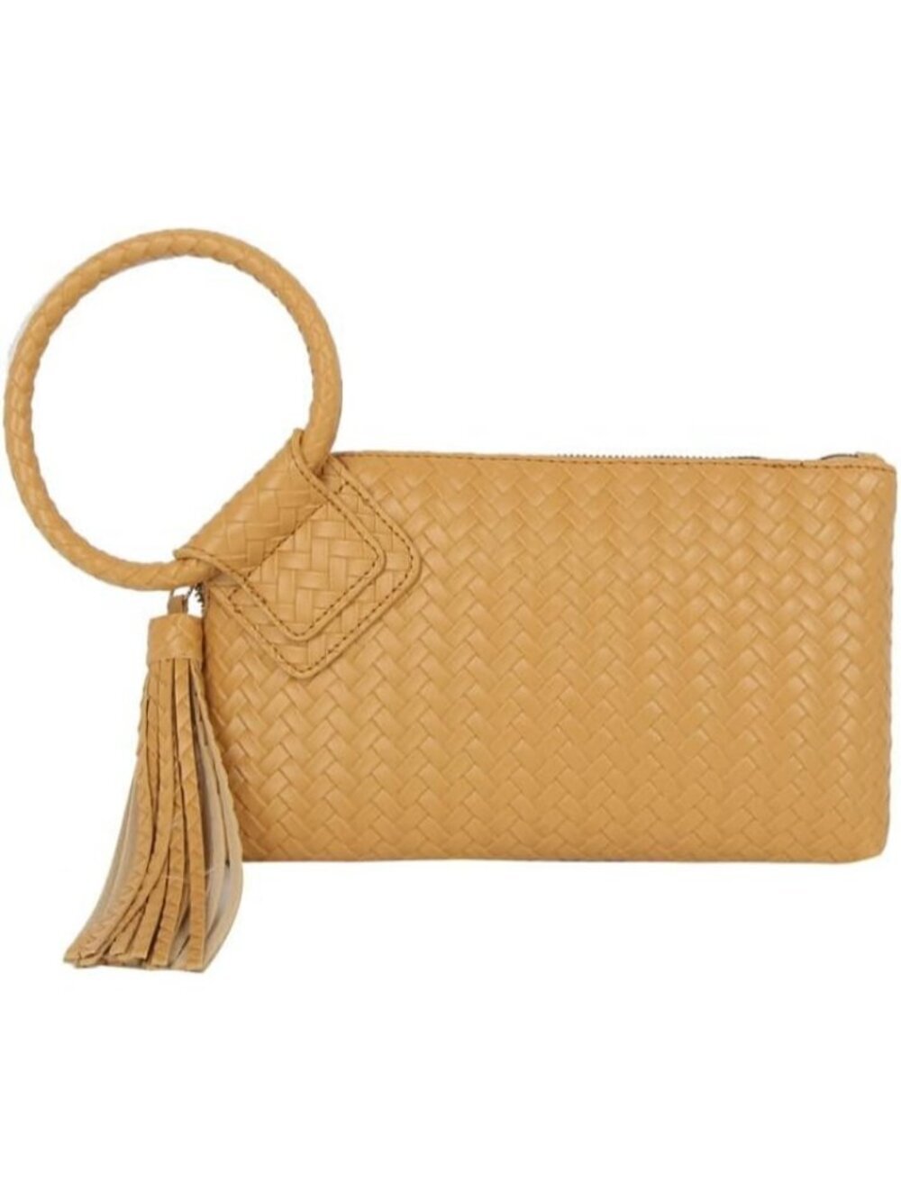 Women's Wv Tan Leather Formal Purse Wristlet Wallet Casual Evening Handbag